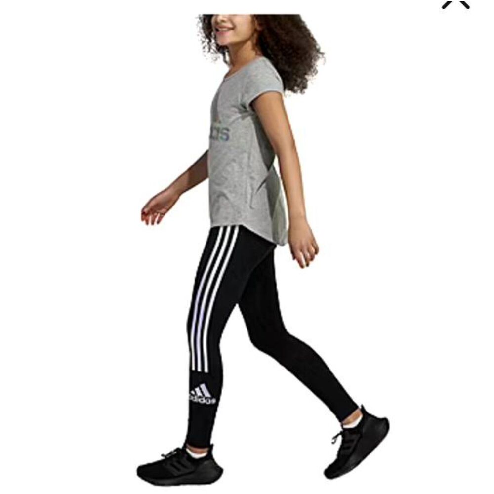 [M 10/12] Adidas Girls Mid Rise Full Length Leggings